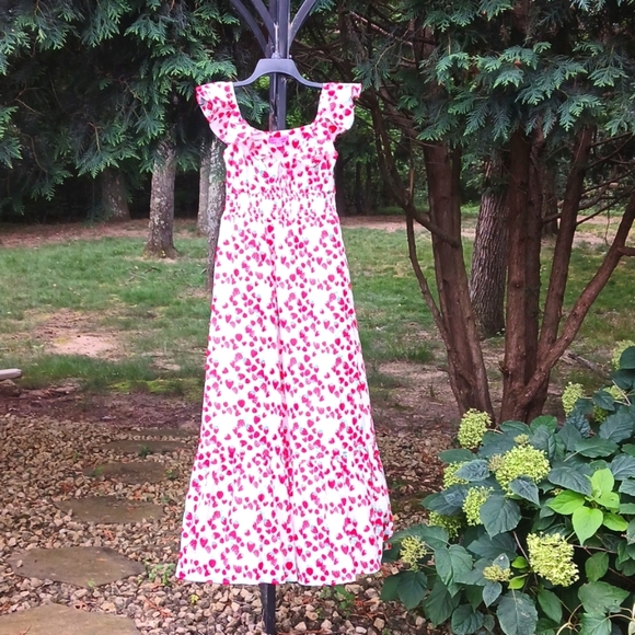 NWT Betsey Johnson 100% cotton slip on strawberry Maxi Dress Sz S - Picture 2 of 16